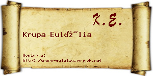Krupa Eulália névjegykártya